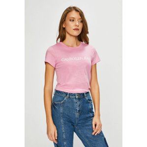 Calvin Klein dámské růžové tričko Logo - S (685)